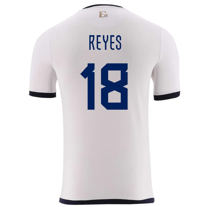 Danxen Femme Maillot Équateur Ashley Reyes #18 Blanc Tenues Extérieur 24-26 T-Shirt