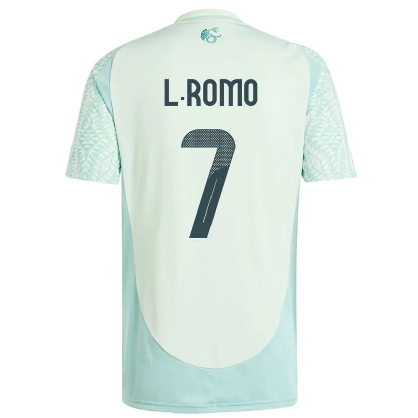 Danxen Femme Maillot Mexique Luis Romo #7 Lin Vert Tenues Extérieur 24-26 T-Shirt