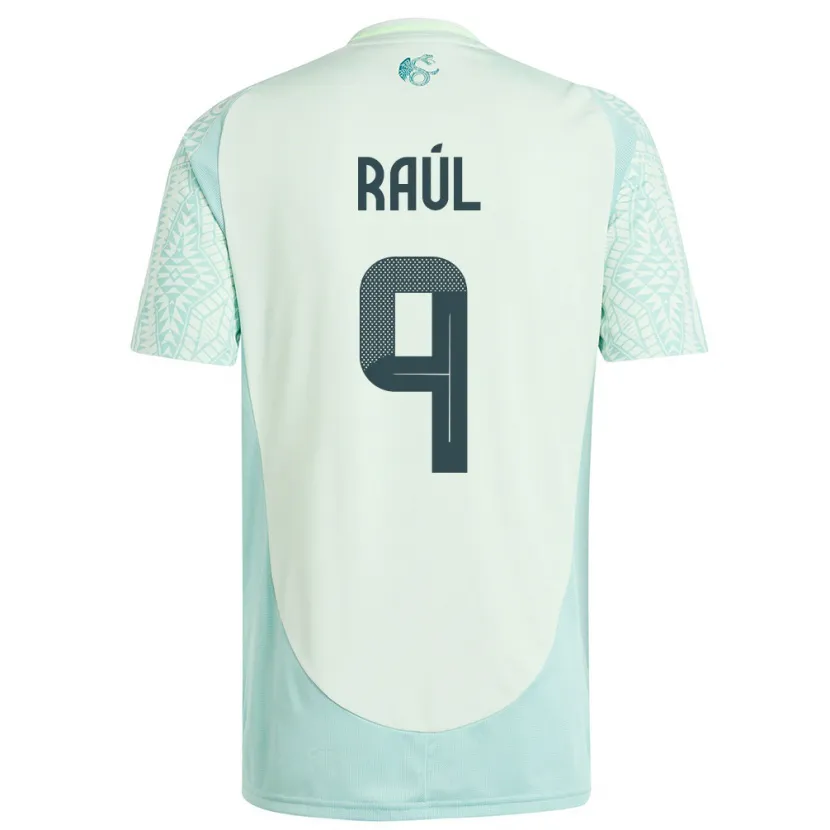 Danxen Femme Maillot Mexique Raul Jimenez #9 Lin Vert Tenues Extérieur 24-26 T-Shirt