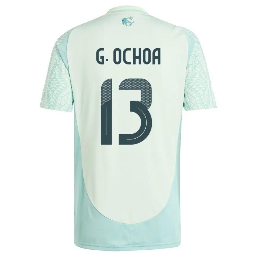 Danxen Femme Maillot Mexique Guillermo Ochoa #13 Lin Vert Tenues Extérieur 24-26 T-Shirt