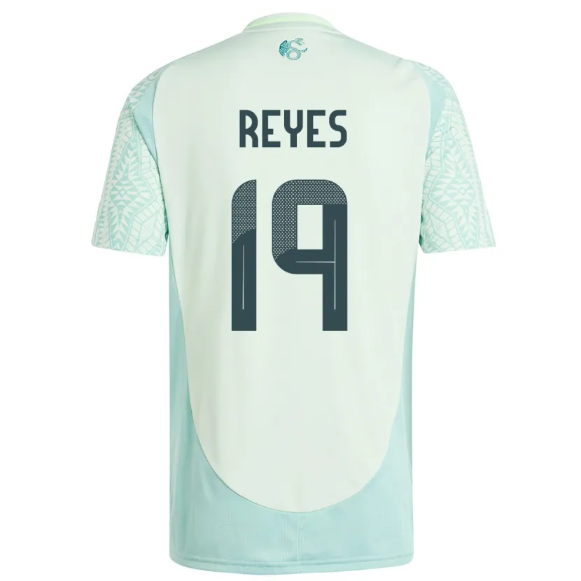 Danxen Femme Maillot Mexique Israel Reyes #19 Lin Vert Tenues Extérieur 24-26 T-Shirt