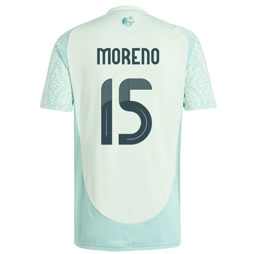 Danxen Femme Maillot Mexique Hector Moreno #15 Lin Vert Tenues Extérieur 24-26 T-Shirt