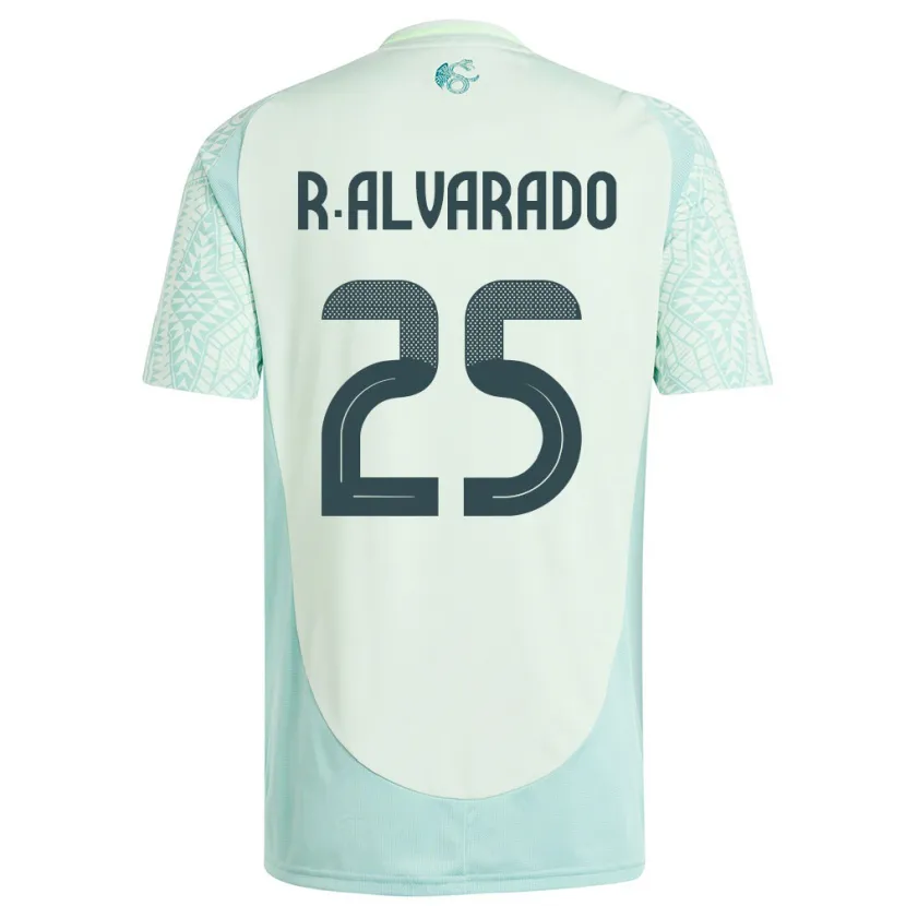 Danxen Femme Maillot Mexique Roberto Alvarado #25 Lin Vert Tenues Extérieur 24-26 T-Shirt