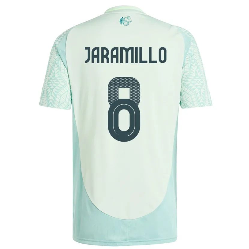 Danxen Femme Maillot Mexique Carolina Jaramillo #8 Lin Vert Tenues Extérieur 24-26 T-Shirt