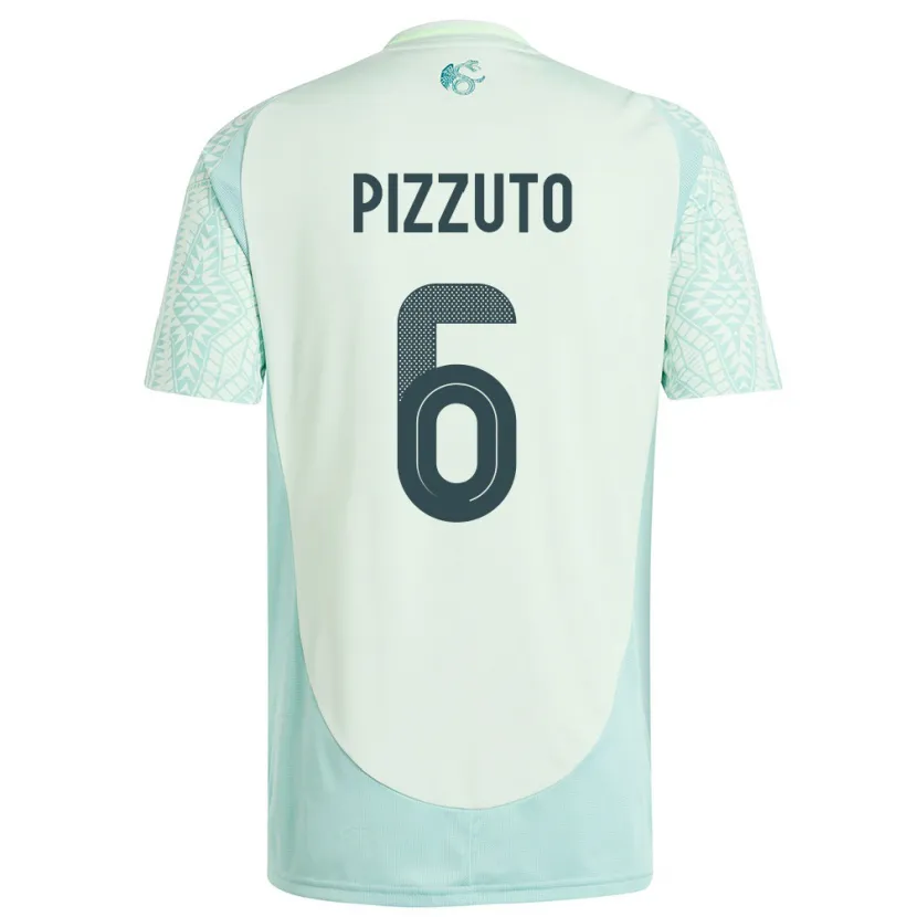 Danxen Femme Maillot Mexique Eugenio Pizzuto #6 Lin Vert Tenues Extérieur 24-26 T-Shirt