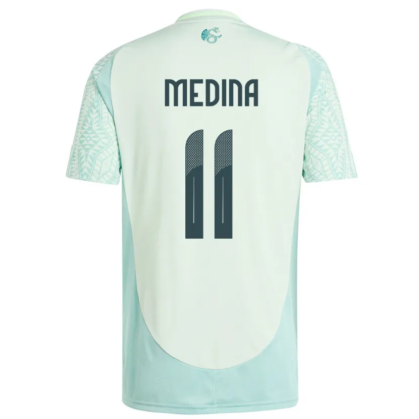Danxen Femme Maillot Mexique Diego Medina #11 Lin Vert Tenues Extérieur 24-26 T-Shirt