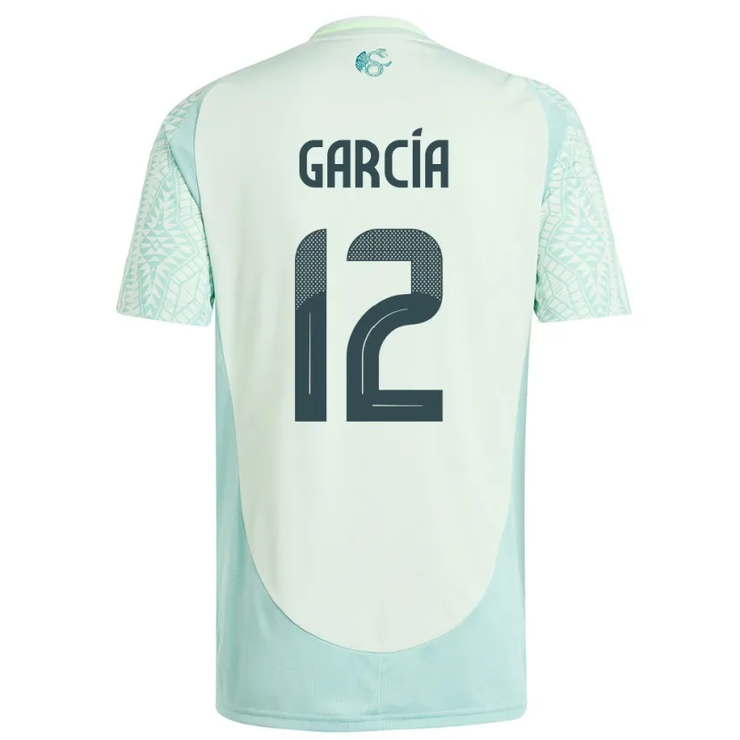 Danxen Femme Maillot Mexique Eduardo Garcia #12 Lin Vert Tenues Extérieur 24-26 T-Shirt