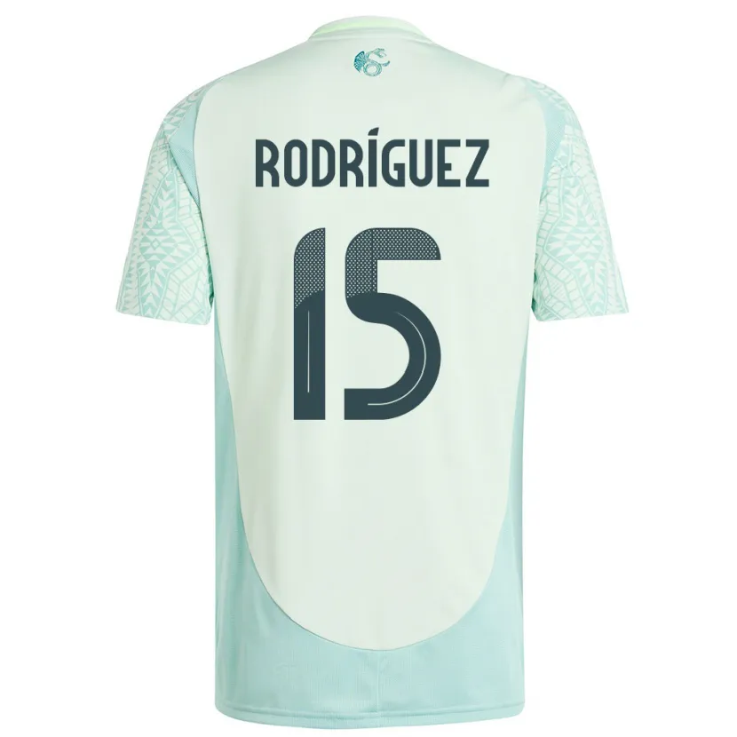 Danxen Femme Maillot Mexique Jorge Rodriguez #15 Lin Vert Tenues Extérieur 24-26 T-Shirt