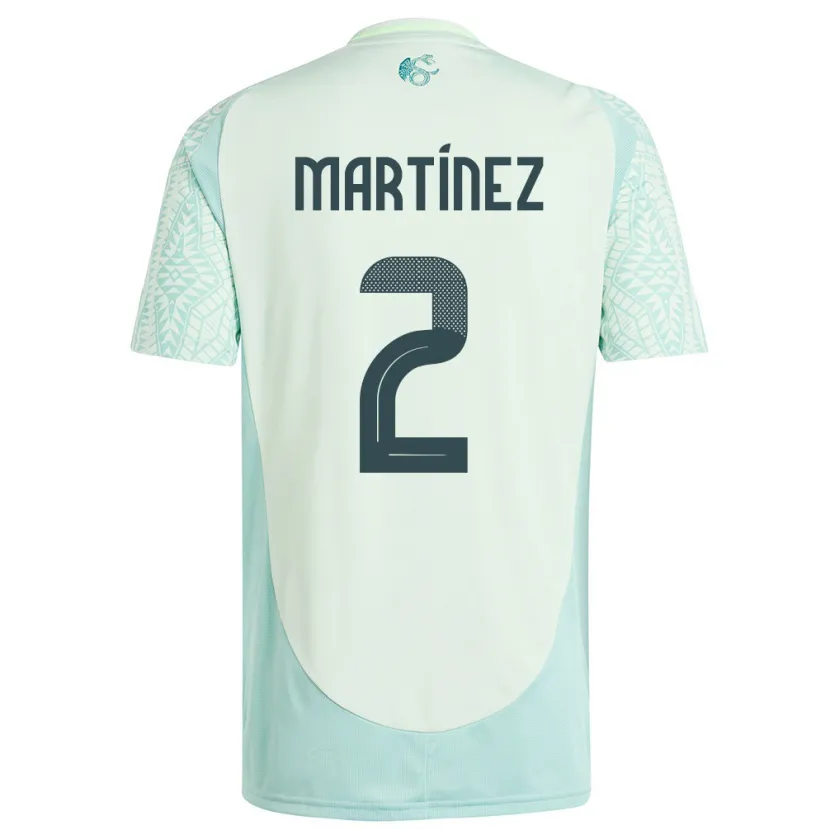 Danxen Femme Maillot Mexique Emilio Martinez #2 Lin Vert Tenues Extérieur 24-26 T-Shirt