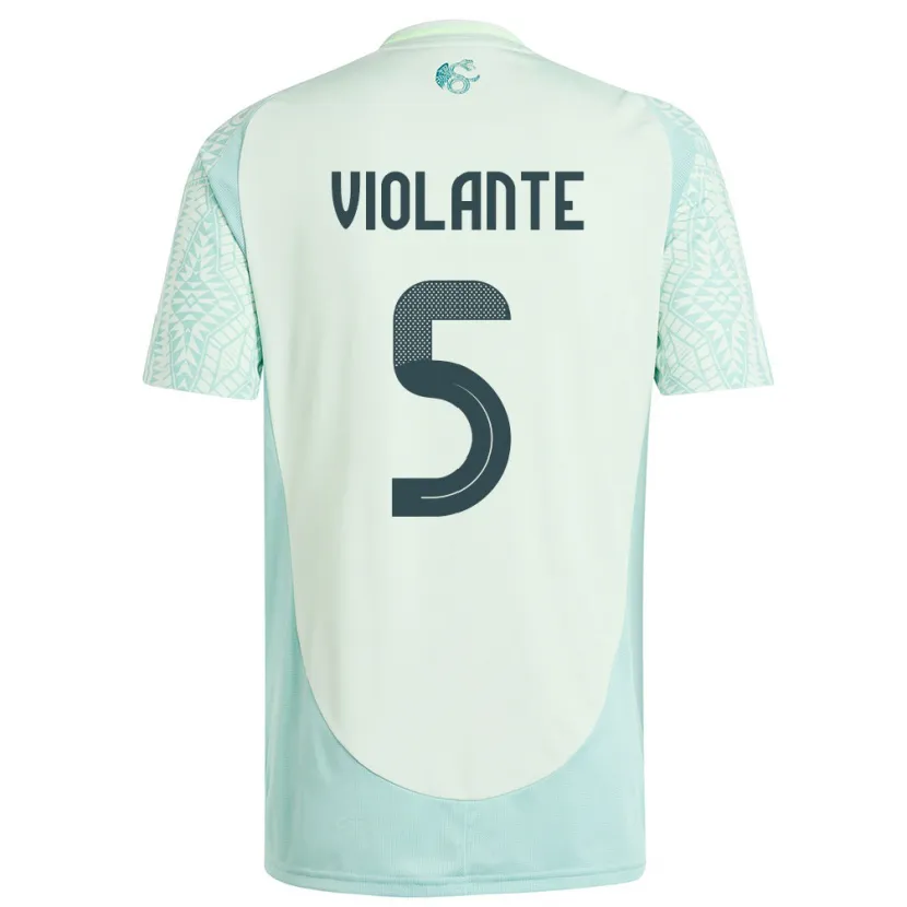 Danxen Femme Maillot Mexique Isaias Violante #5 Lin Vert Tenues Extérieur 24-26 T-Shirt