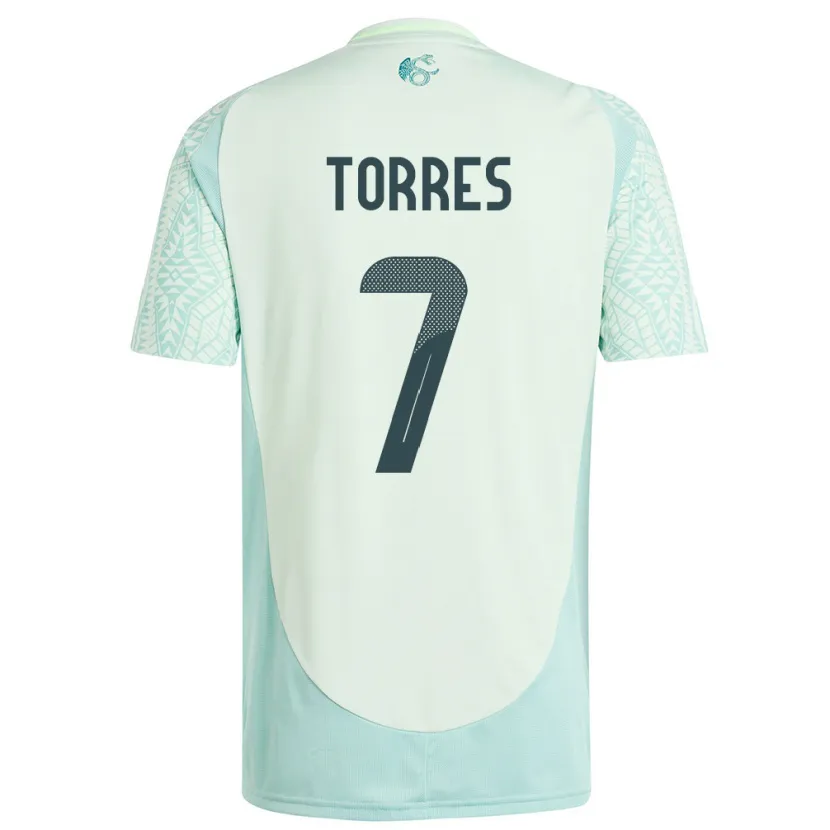Danxen Femme Maillot Mexique Christian Torres #7 Lin Vert Tenues Extérieur 24-26 T-Shirt