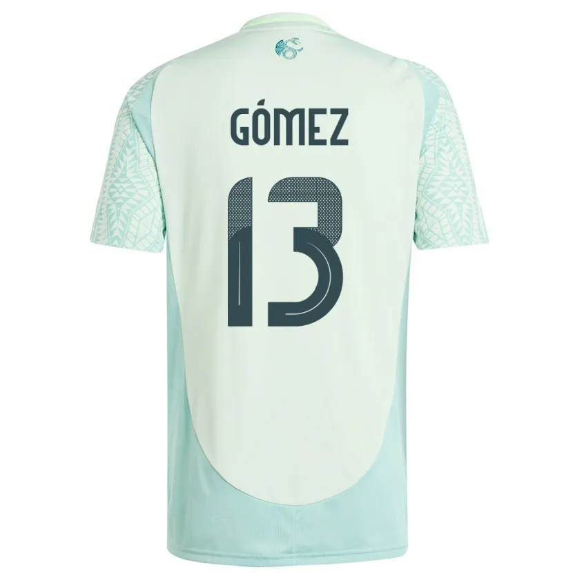 Danxen Femme Maillot Mexique Diego Gomez #13 Lin Vert Tenues Extérieur 24-26 T-Shirt