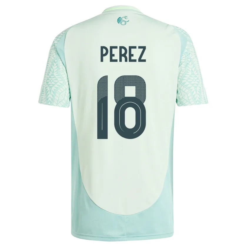 Danxen Femme Maillot Mexique Jonathan Perez #18 Lin Vert Tenues Extérieur 24-26 T-Shirt