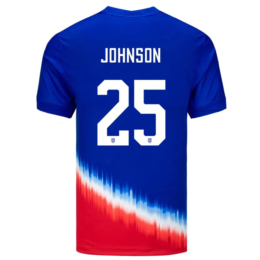 Danxen Femme Maillot États-Unis Sean Johnson #25 Bleu Tenues Extérieur 24-26 T-Shirt