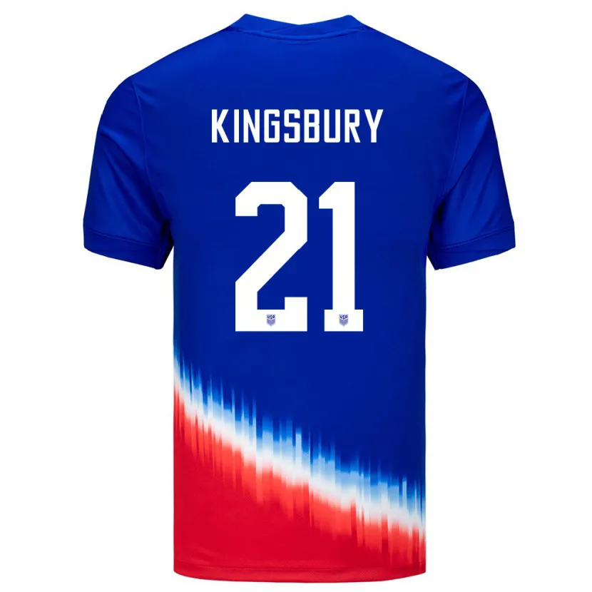 Danxen Femme Maillot États-Unis Aubrey Kingsbury #21 Bleu Tenues Extérieur 24-26 T-Shirt