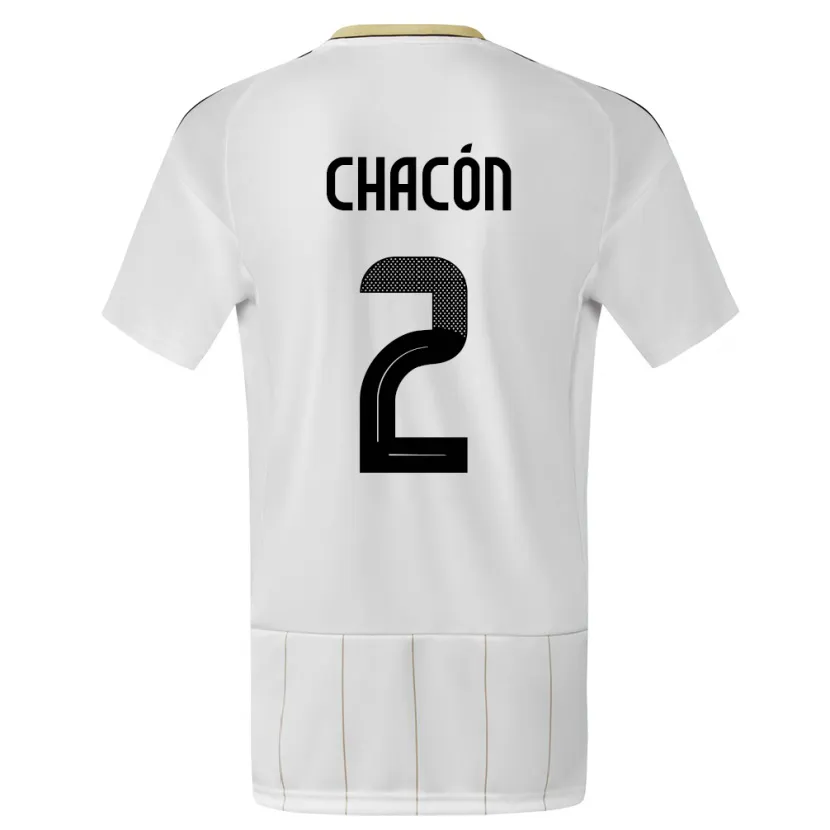 Danxen Femme Maillot Costa Rica Daniel Chacon #2 Blanc Tenues Extérieur 24-26 T-Shirt