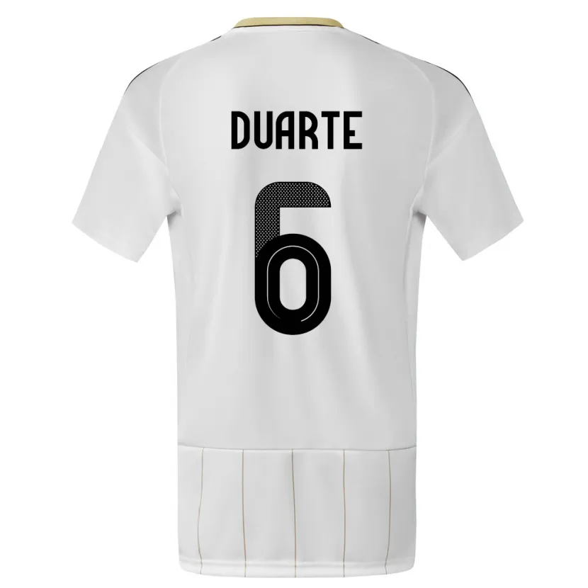 Danxen Femme Maillot Costa Rica Oscar Duarte #6 Blanc Tenues Extérieur 24-26 T-Shirt