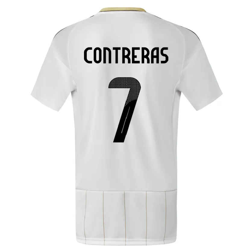 Danxen Femme Maillot Costa Rica Anthony Contreras #7 Blanc Tenues Extérieur 24-26 T-Shirt