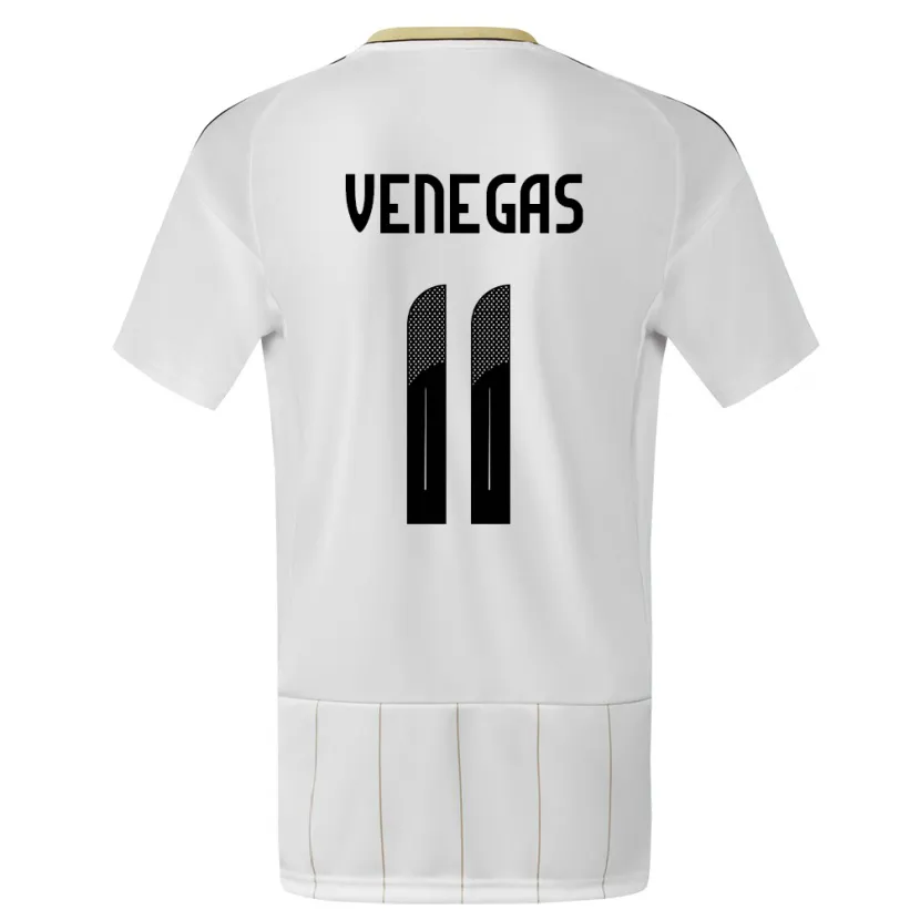 Danxen Femme Maillot Costa Rica Johan Venegas #11 Blanc Tenues Extérieur 24-26 T-Shirt