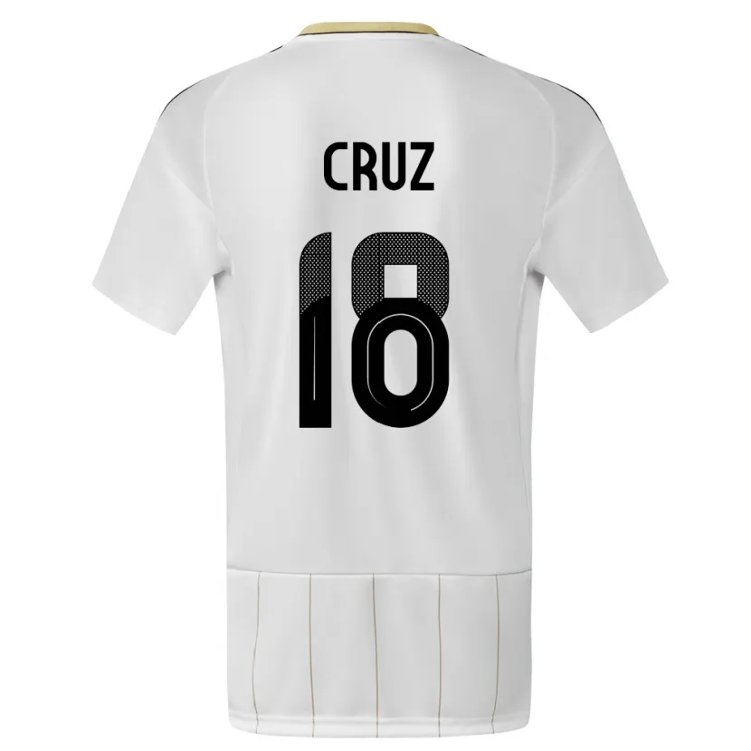 Danxen Femme Maillot Costa Rica Aaron Cruz #18 Blanc Tenues Extérieur 24-26 T-Shirt