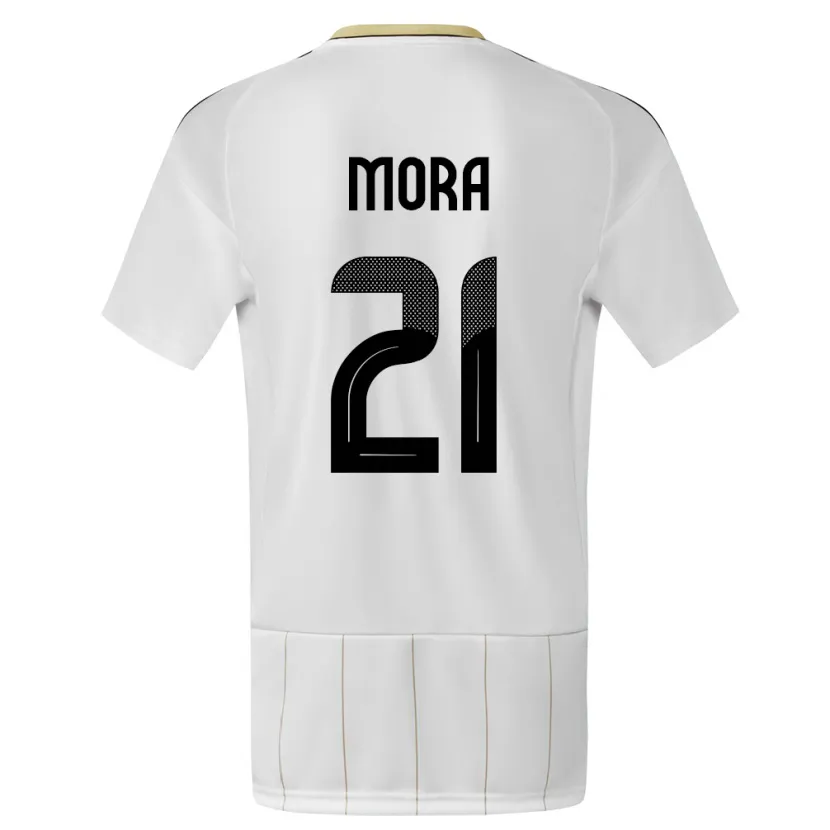 Danxen Femme Maillot Costa Rica Carlos Mora #21 Blanc Tenues Extérieur 24-26 T-Shirt