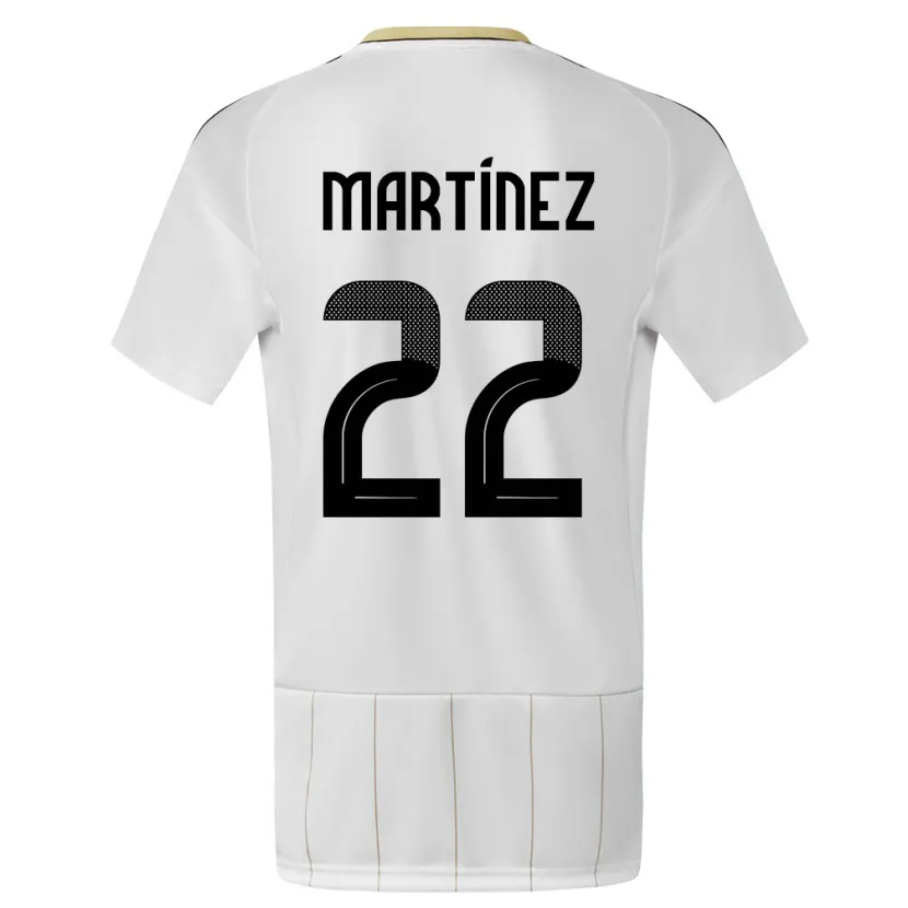 Danxen Femme Maillot Costa Rica Carlos Martinez #22 Blanc Tenues Extérieur 24-26 T-Shirt