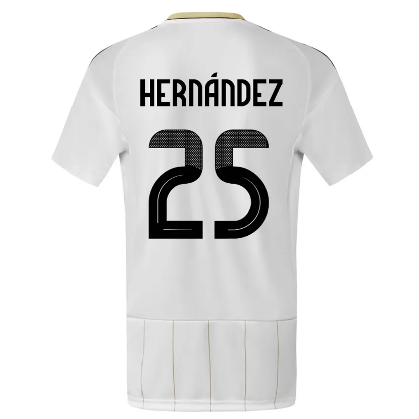 Danxen Femme Maillot Costa Rica Anthony Hernandez #25 Blanc Tenues Extérieur 24-26 T-Shirt