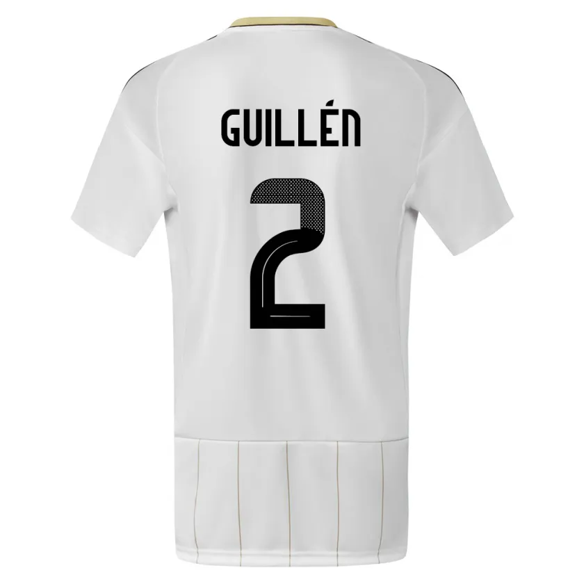 Danxen Femme Maillot Costa Rica Gabriela Guillen #2 Blanc Tenues Extérieur 24-26 T-Shirt