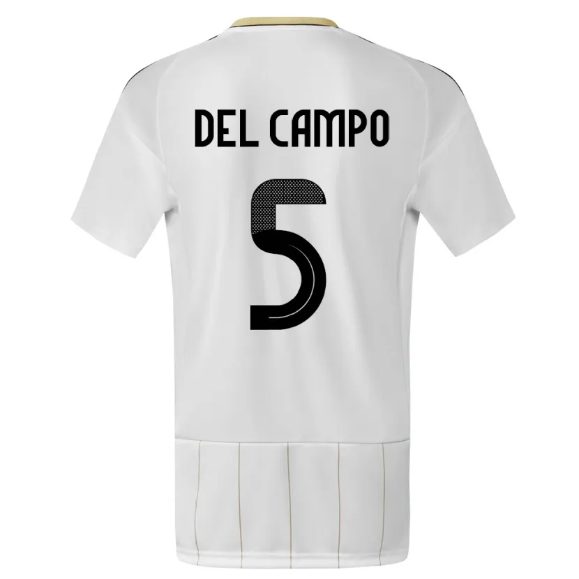 Danxen Femme Maillot Costa Rica Valeria Del Campo #5 Blanc Tenues Extérieur 24-26 T-Shirt
