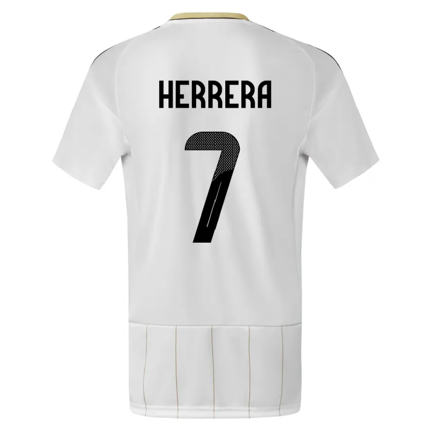 Danxen Femme Maillot Costa Rica Melissa Herrera #7 Blanc Tenues Extérieur 24-26 T-Shirt
