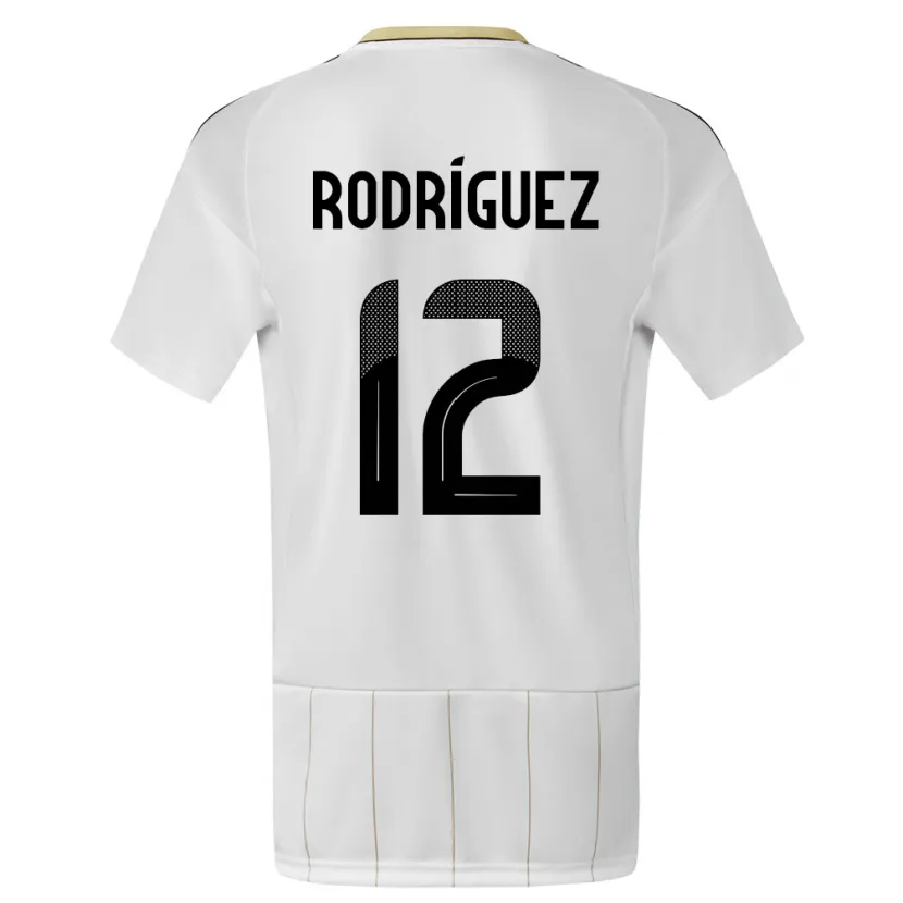 Danxen Femme Maillot Costa Rica Lixy Rodriguez #12 Blanc Tenues Extérieur 24-26 T-Shirt