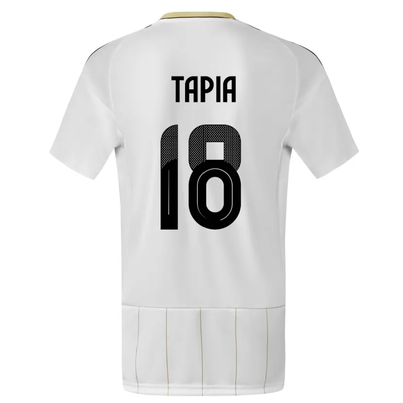 Danxen Femme Maillot Costa Rica Priscilla Tapia #18 Blanc Tenues Extérieur 24-26 T-Shirt