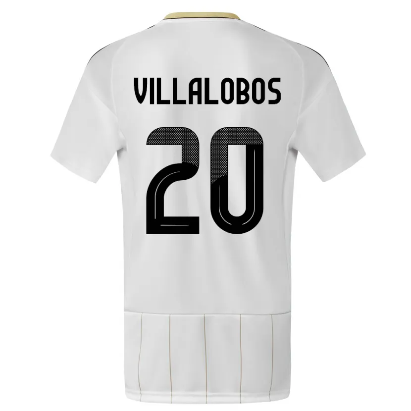 Danxen Femme Maillot Costa Rica Fabiola Villalobos #20 Blanc Tenues Extérieur 24-26 T-Shirt