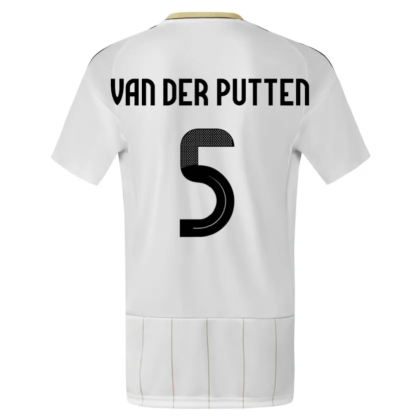 Danxen Femme Maillot Costa Rica Santiago Van Der Putten #5 Blanc Tenues Extérieur 24-26 T-Shirt