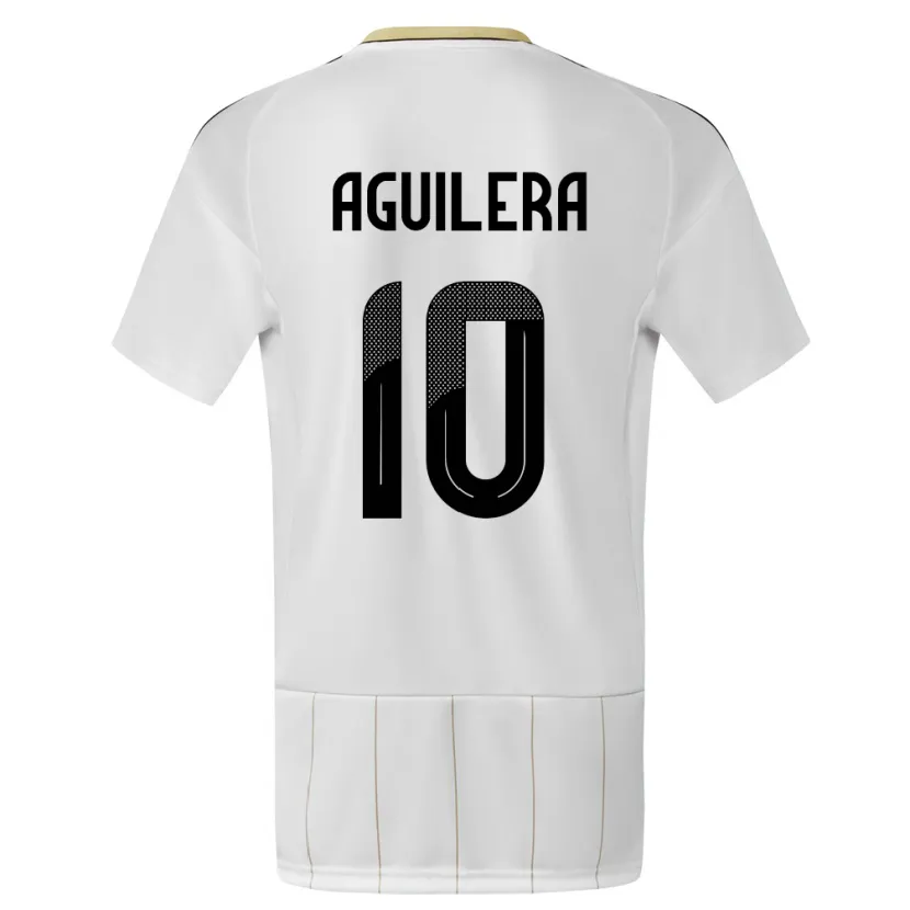 Danxen Femme Maillot Costa Rica Brandon Aguilera #10 Blanc Tenues Extérieur 24-26 T-Shirt