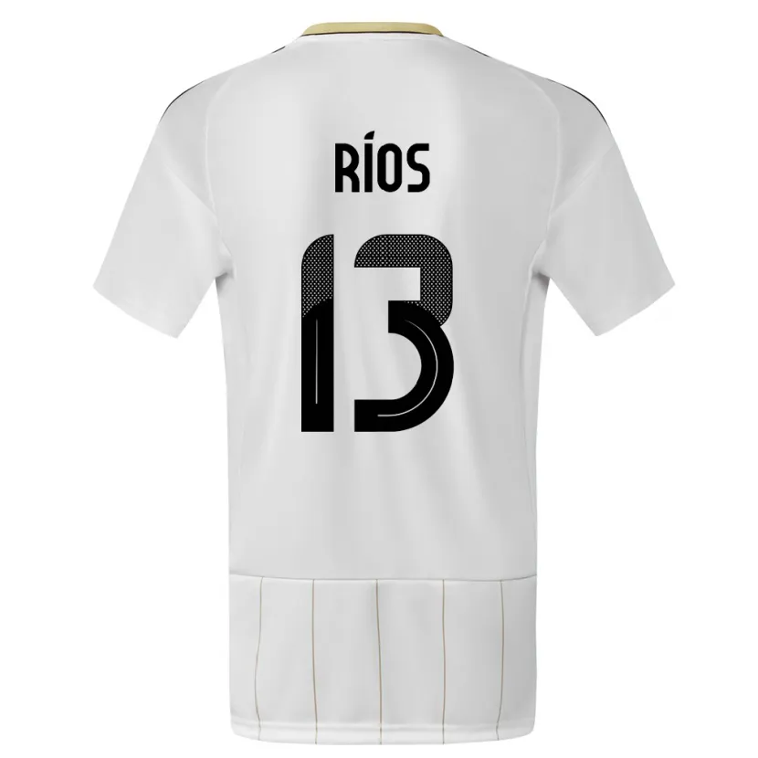 Danxen Femme Maillot Costa Rica Keral Rios #13 Blanc Tenues Extérieur 24-26 T-Shirt