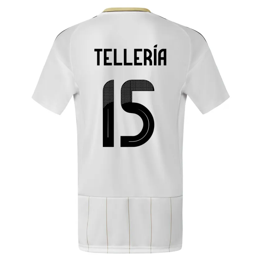 Danxen Femme Maillot Costa Rica Jostin Telleria #15 Blanc Tenues Extérieur 24-26 T-Shirt
