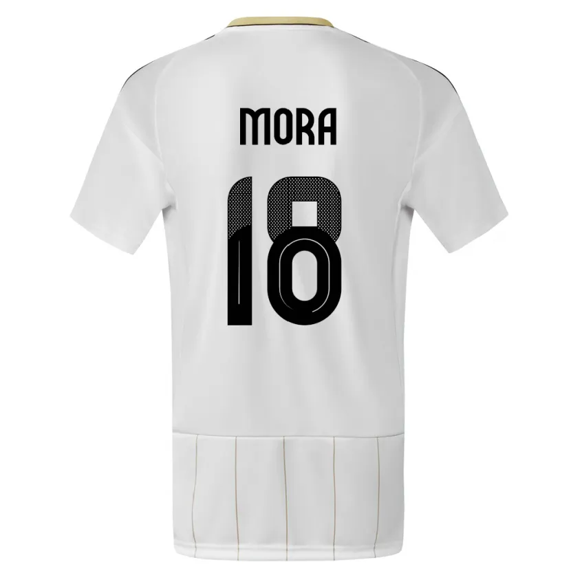 Danxen Femme Maillot Costa Rica Bayron Mora #18 Blanc Tenues Extérieur 24-26 T-Shirt