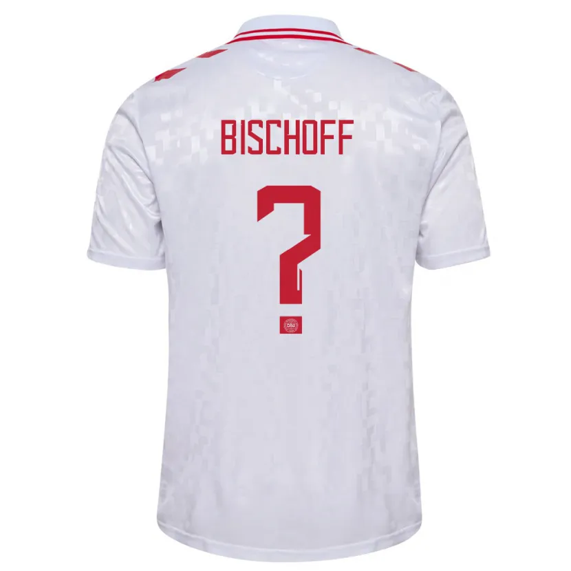 Danxen Femme Maillot Danemark Clement Bischoff #0 Blanc Tenues Extérieur 24-26 T-Shirt