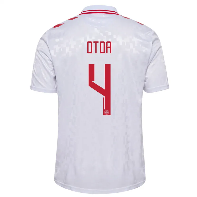 Danxen Femme Maillot Danemark Sebastian Otoa #4 Blanc Tenues Extérieur 24-26 T-Shirt