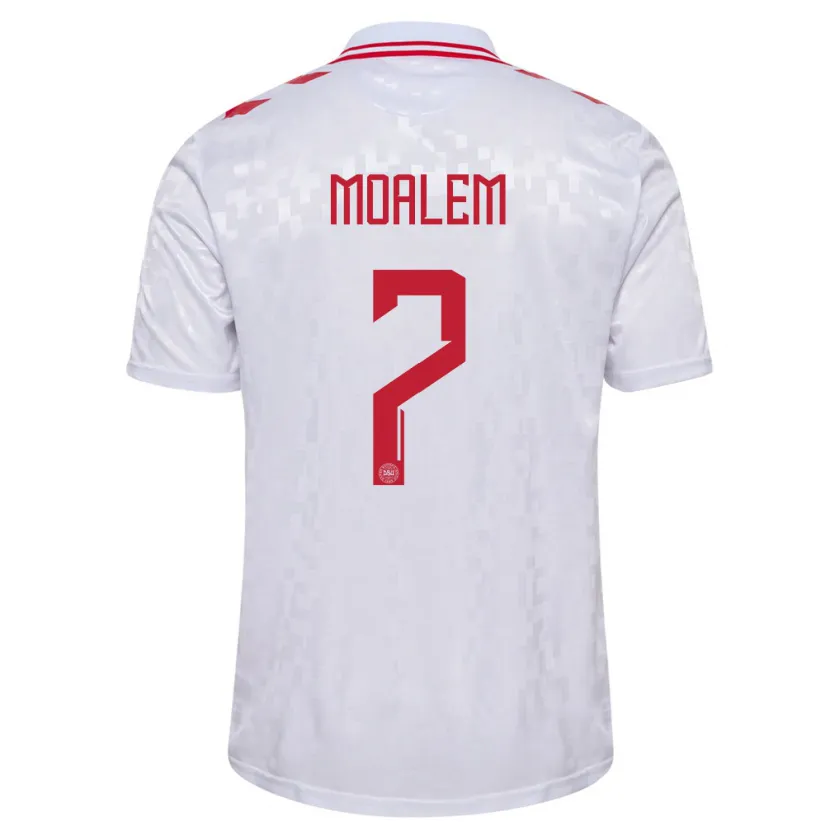 Danxen Femme Maillot Danemark Jonathan Moalem #7 Blanc Tenues Extérieur 24-26 T-Shirt