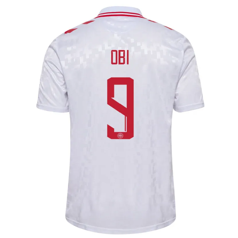 Danxen Femme Maillot Danemark Chido Obi #9 Blanc Tenues Extérieur 24-26 T-Shirt