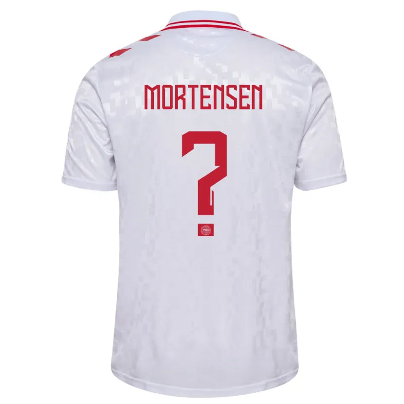 Danxen Femme Maillot Danemark Malthe Mortensen #0 Blanc Tenues Extérieur 24-26 T-Shirt
