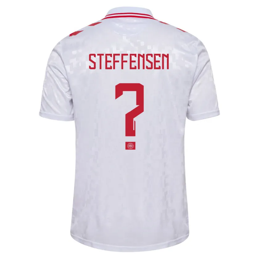Danxen Femme Maillot Danemark Mark Steffensen #0 Blanc Tenues Extérieur 24-26 T-Shirt