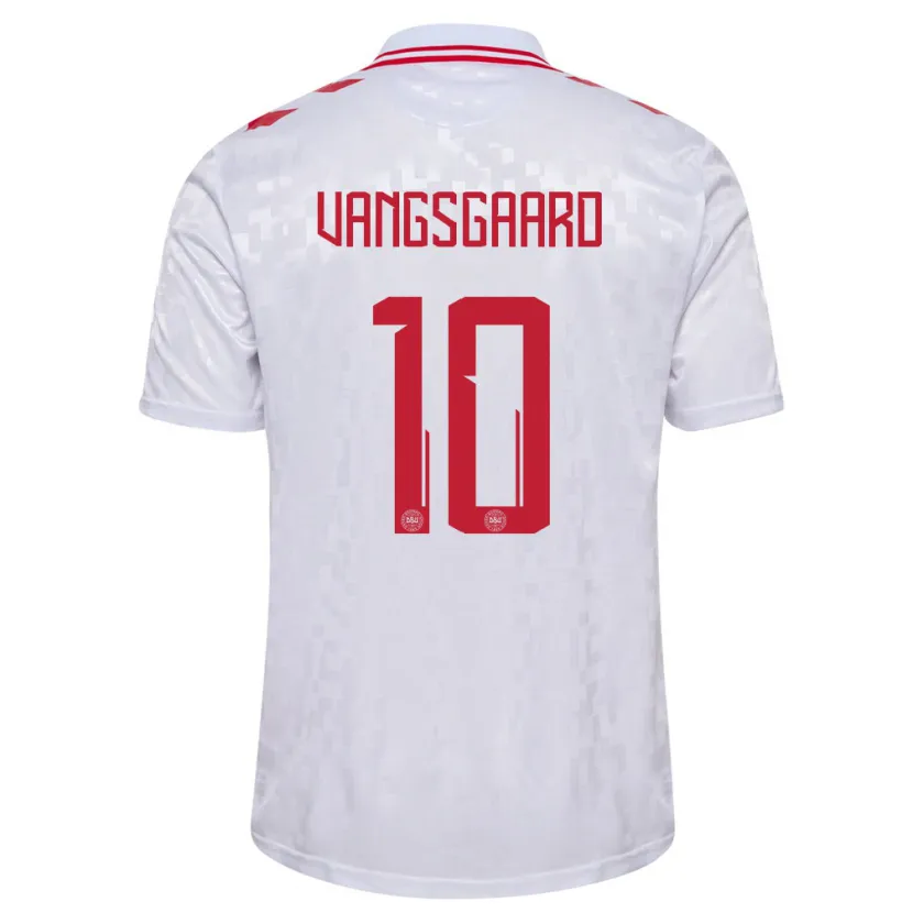 Danxen Femme Maillot Danemark Amalie Vangsgaard #10 Blanc Tenues Extérieur 24-26 T-Shirt