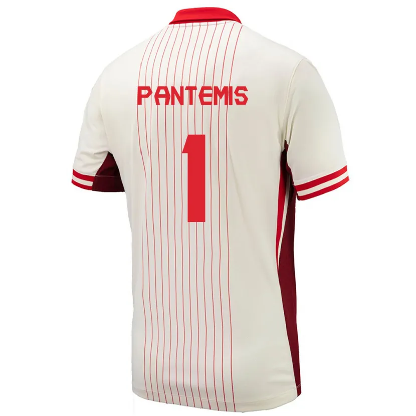 Danxen Femme Maillot Canada James Pantemis #1 Blanc Tenues Extérieur 24-26 T-Shirt