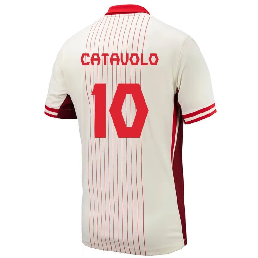 Danxen Femme Maillot Canada Matthew Catavolo #10 Blanc Tenues Extérieur 24-26 T-Shirt