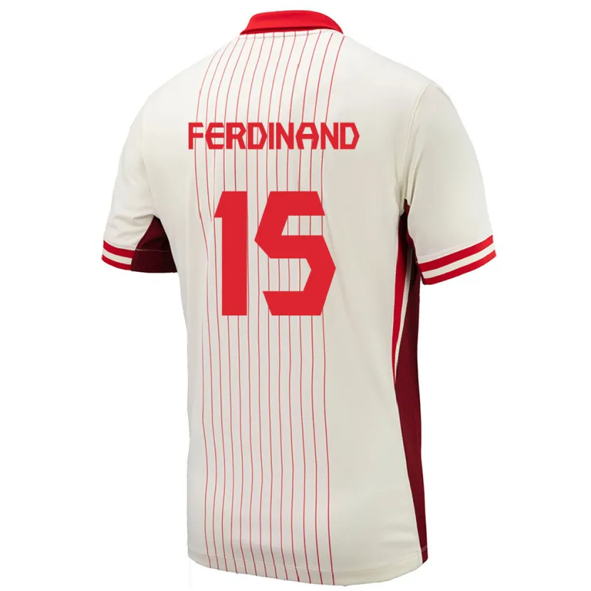Danxen Femme Maillot Canada Keesean Ferdinand #15 Blanc Tenues Extérieur 24-26 T-Shirt