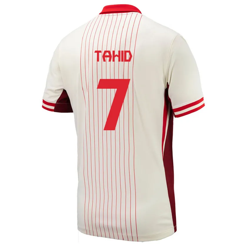 Danxen Femme Maillot Canada Taryck Tahid #7 Blanc Tenues Extérieur 24-26 T-Shirt