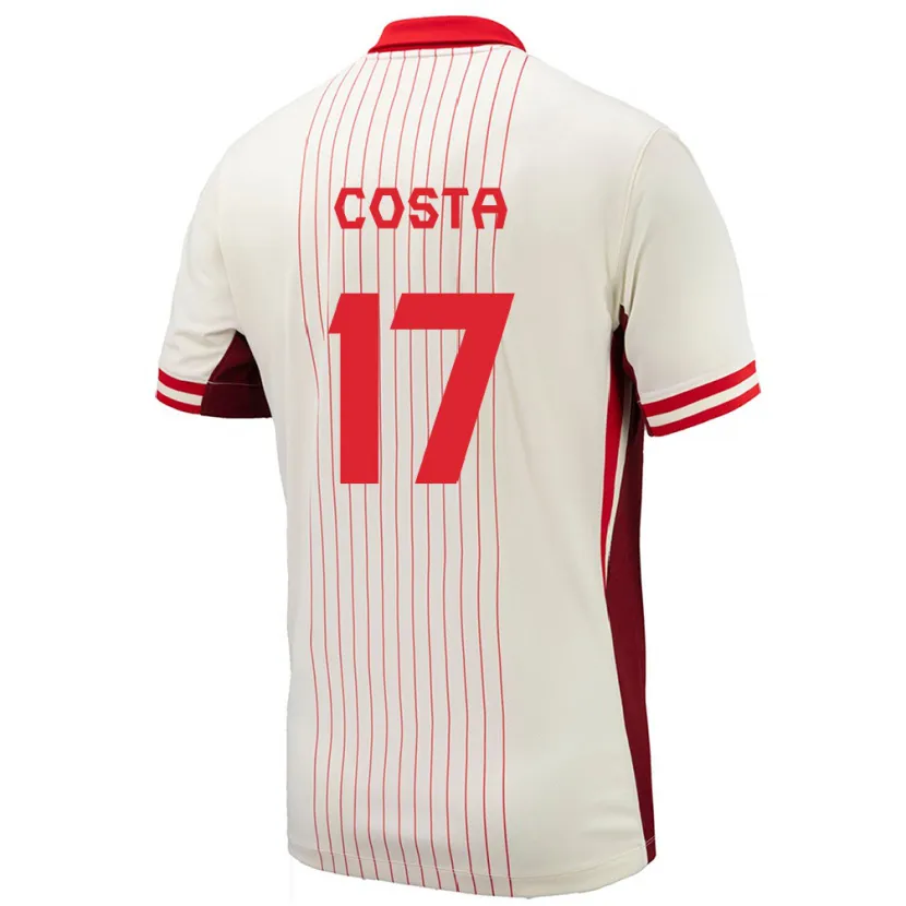 Danxen Femme Maillot Canada Jesse Costa #17 Blanc Tenues Extérieur 24-26 T-Shirt
